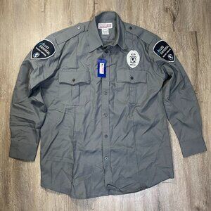 NWT Allied Universal Long Sleeve Gray Uniform Shirt Size 16 16.5 34/35 Security